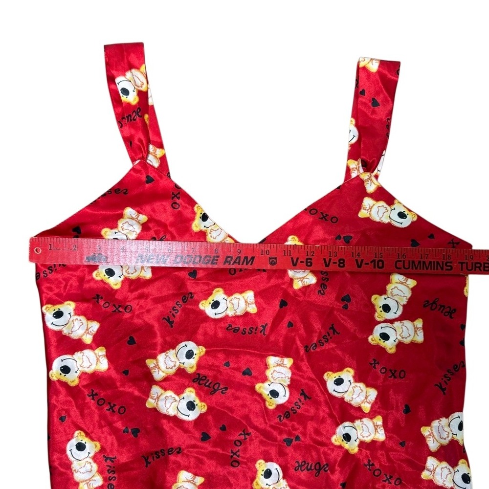 Vintage Edgemont Red Teddy Bear Print Sleeveless Tank Top Womens Size Medium Y2K - Picture 4 of 8